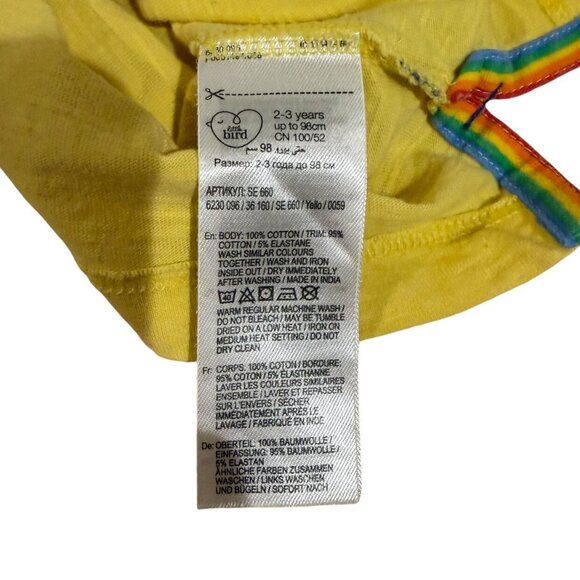 Little Bird Rainbow T-Shirt Yellow Size 2-3 Year - Picture 4 of 6